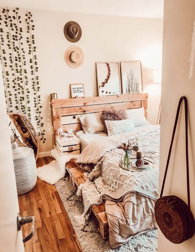 pallet bed frame with storage
