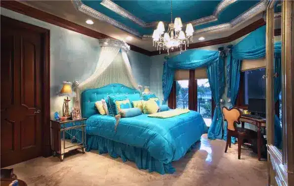 turquoise bedroom curtains