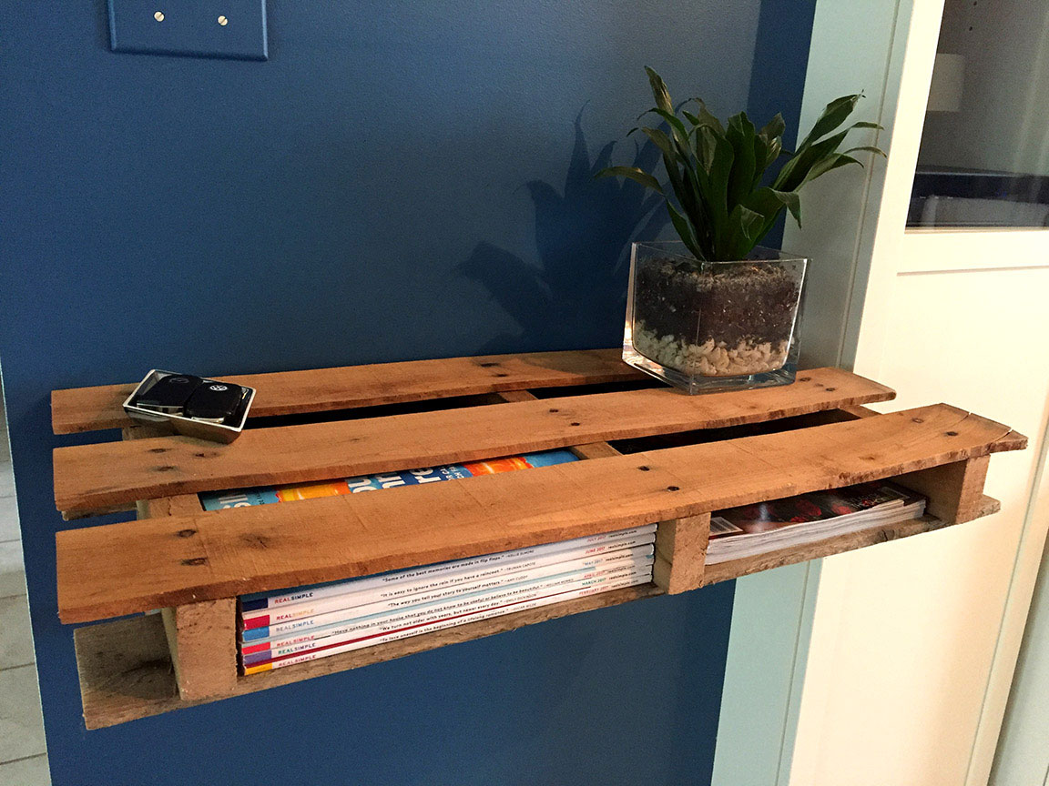 make shelf out of pallet