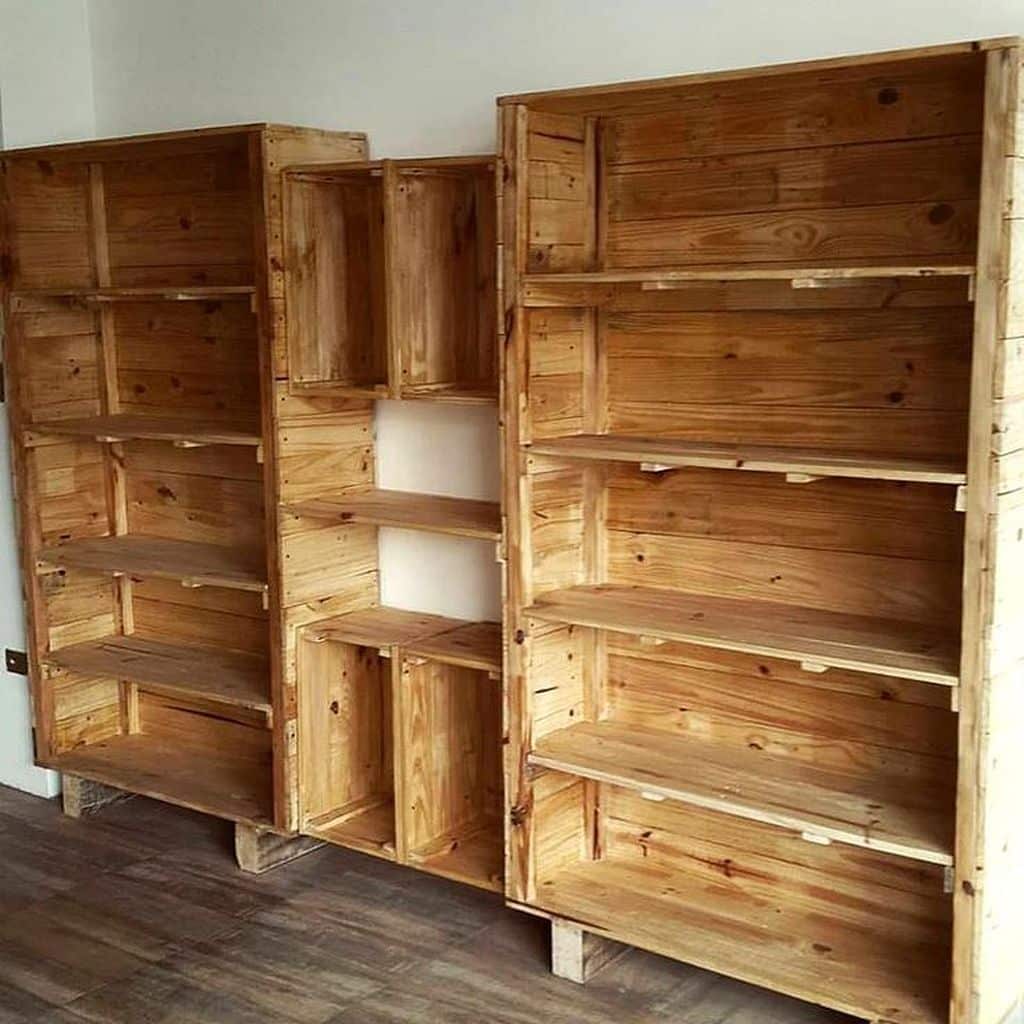 diy pallet bookshelves