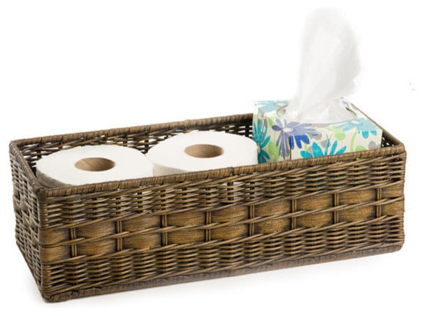 rustic bathroom basket