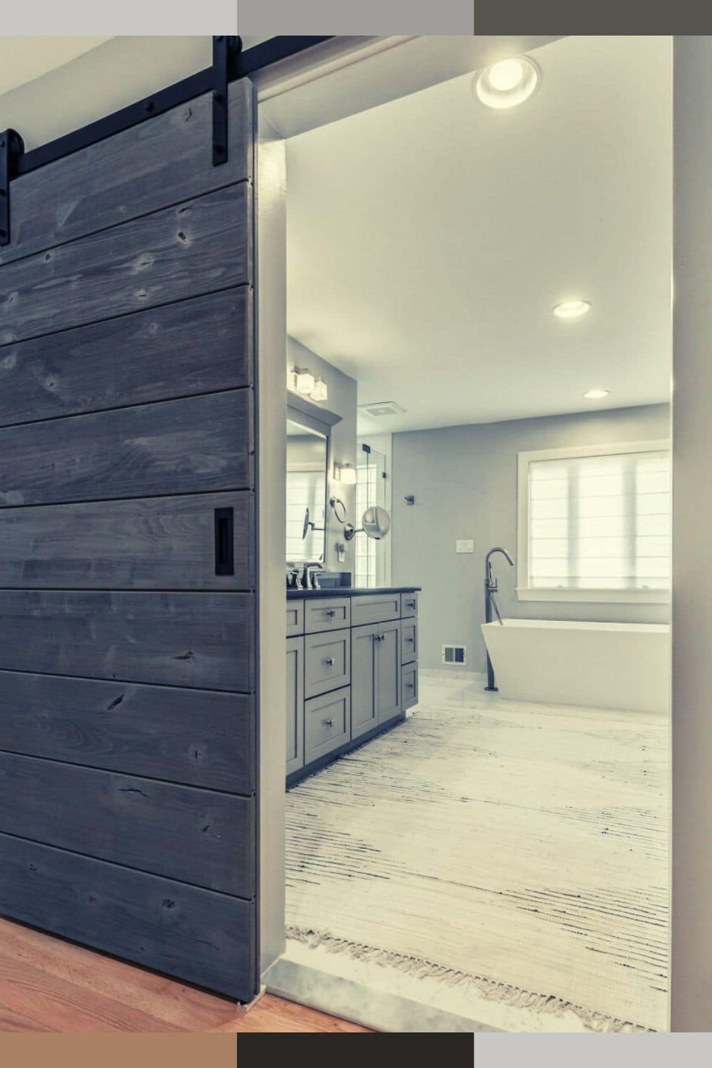 barn door on bathroom