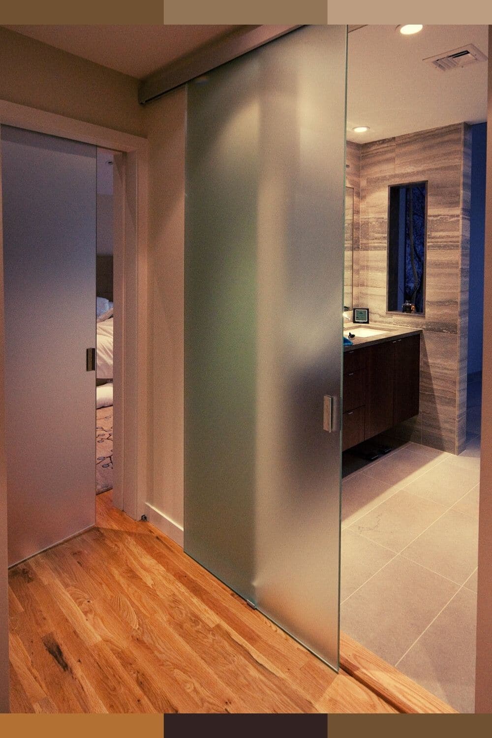 bathroom entry doors with frosted glass