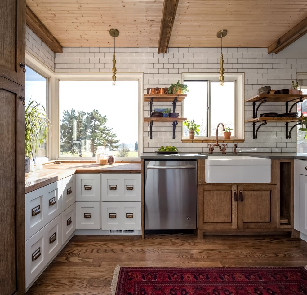 small white rustic kitchens