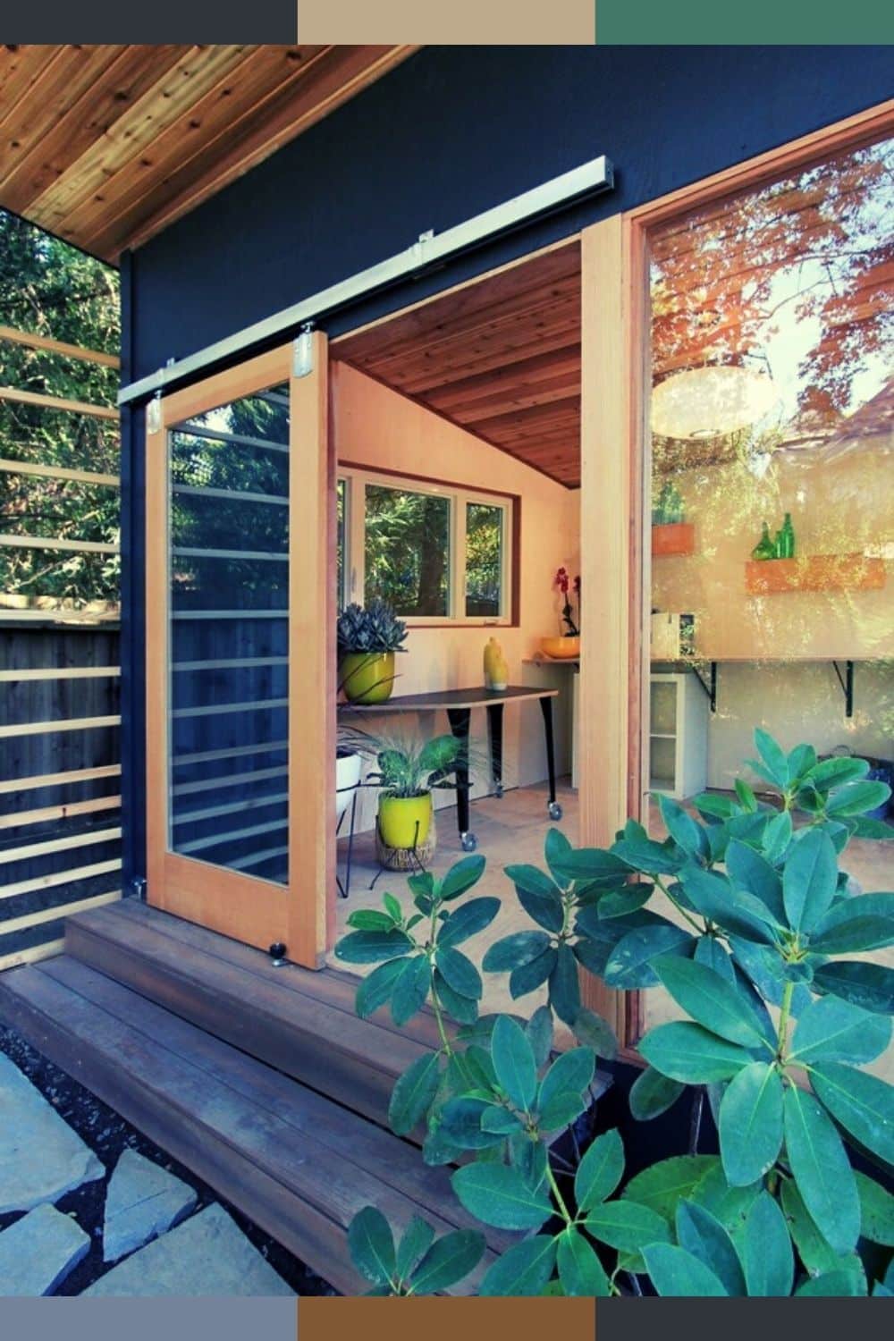 barn door with glass