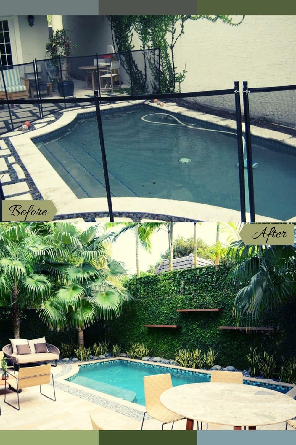 backyard pool before and after