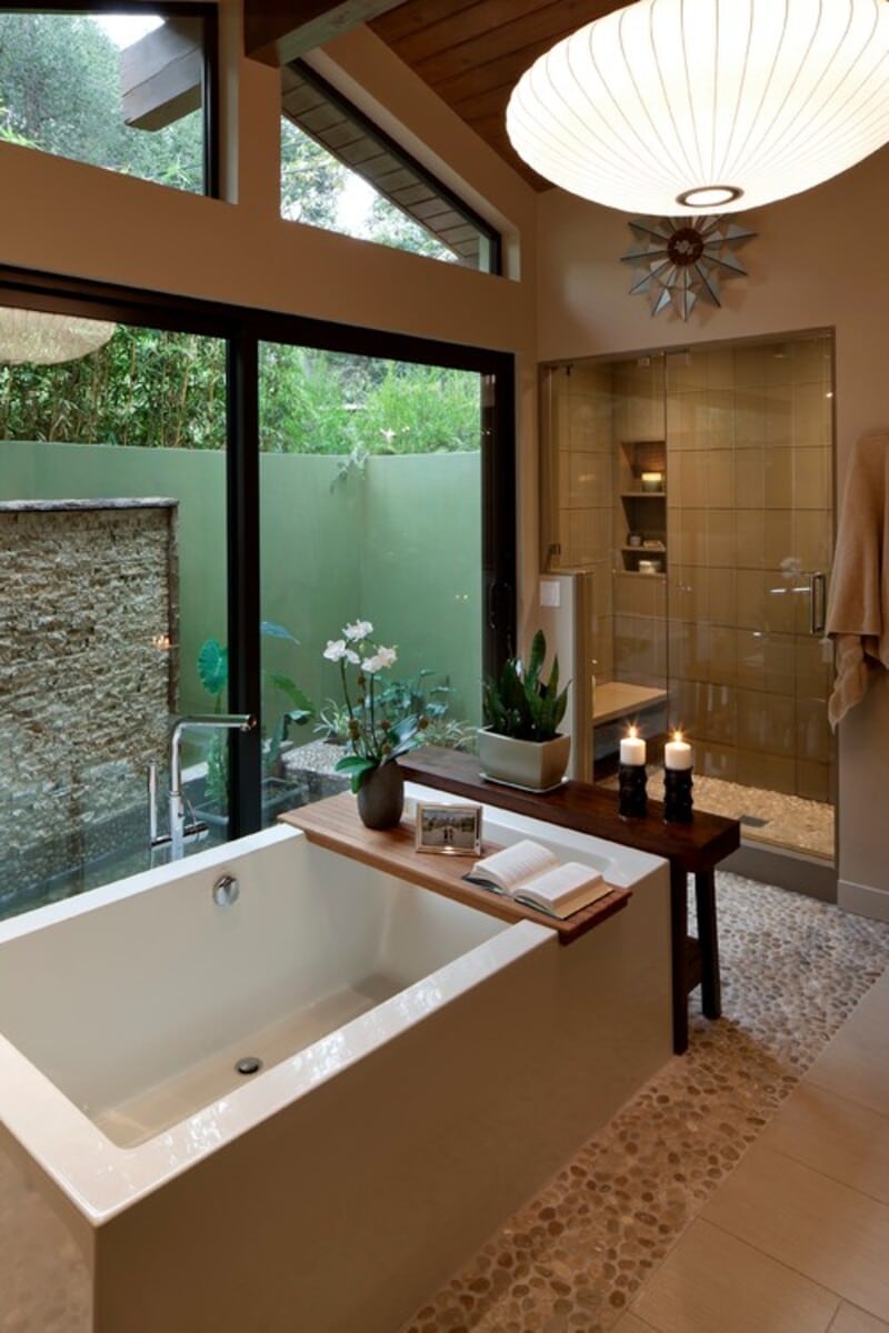 wood mid century modern bathroom ideas