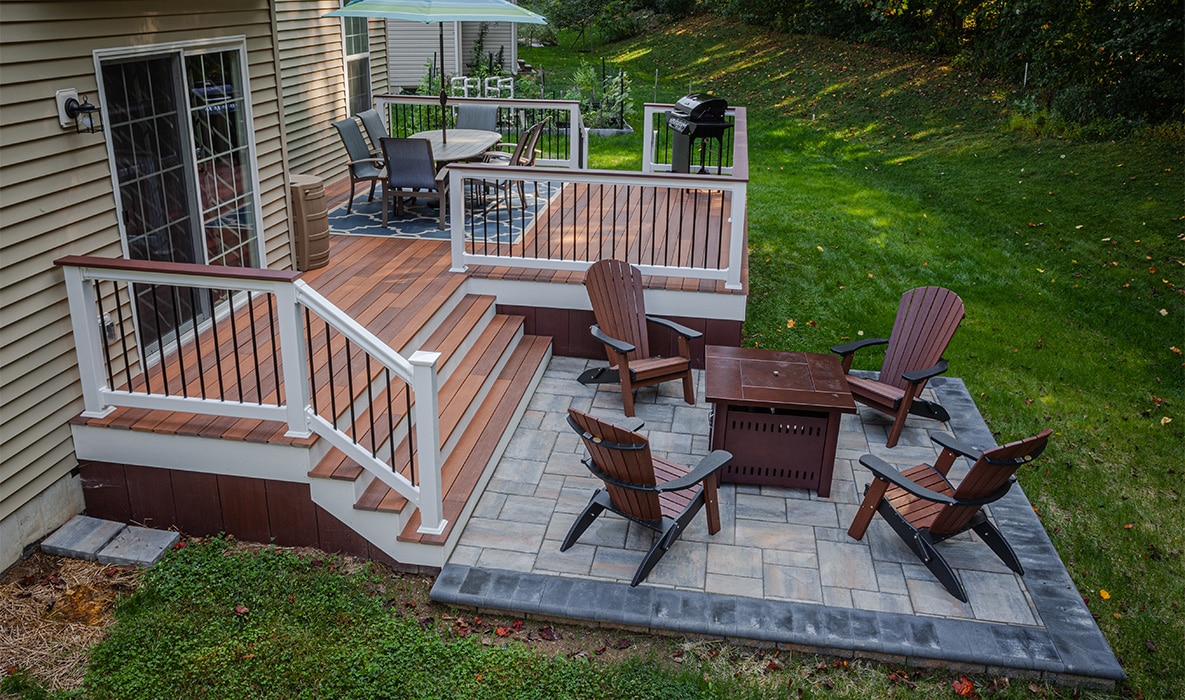 deck to patio transition