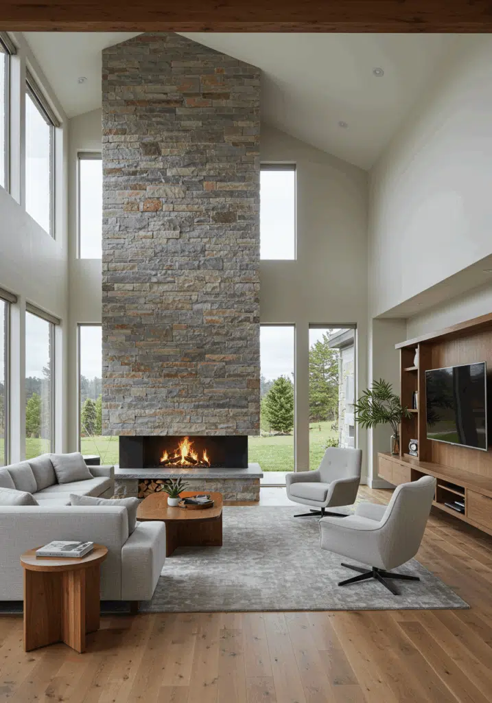 Living Room Layouts with  Fireplace and TV