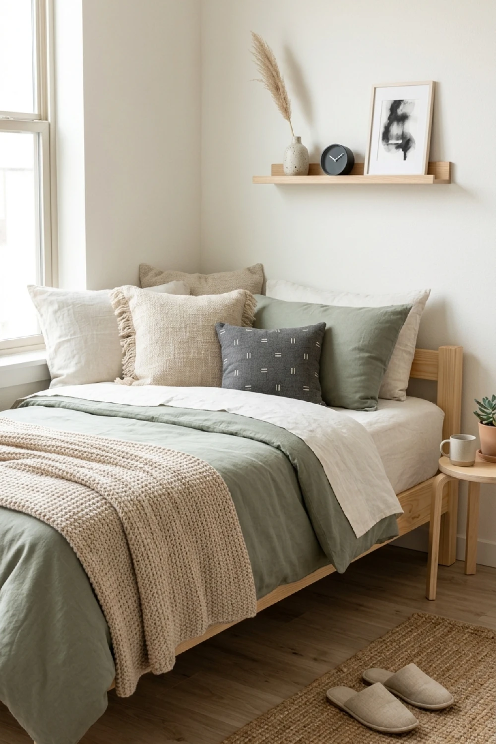 21-cozy-dorm-bedding-ideas-to-transform-your-tiny-space-textured-sage-and-cream.webp