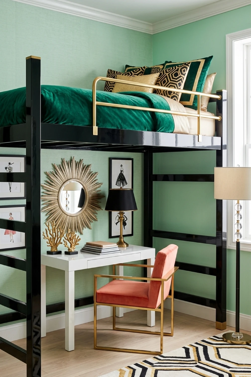 20-creative-lofted-bed-dorm-room-ideas-to-maximize-your-living-space-glamorous-emerald-and-gold-accents.webp