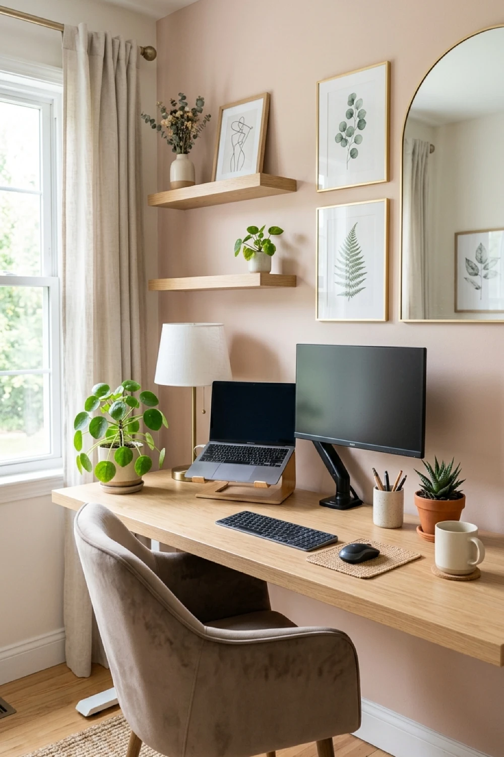 home-office-ideas-for-women-warm-floating-wood-shelves.webp