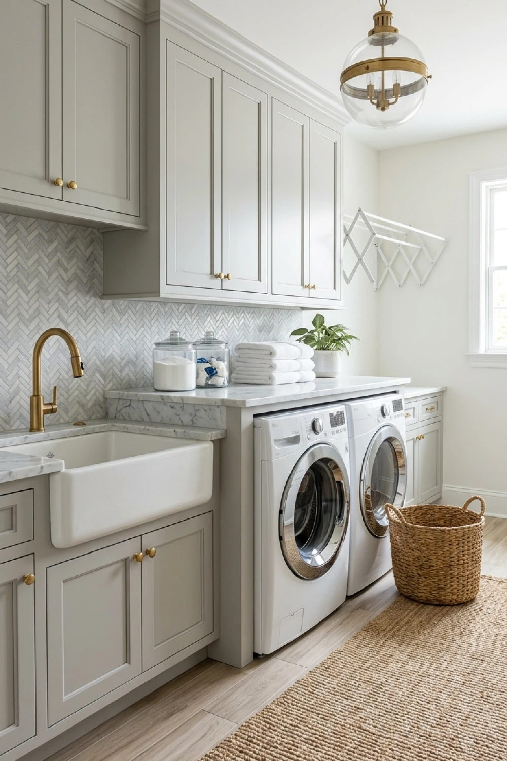 22-elegant-laundry-room-ideas-to-transform-your-daily-routine-soft-greige-cabinets-and-globe-pendant.webp