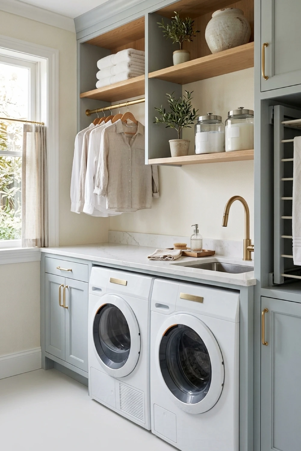 elegant-laundry-room-ideas-soft-blue-cabinets-with-organic-greenery.webp