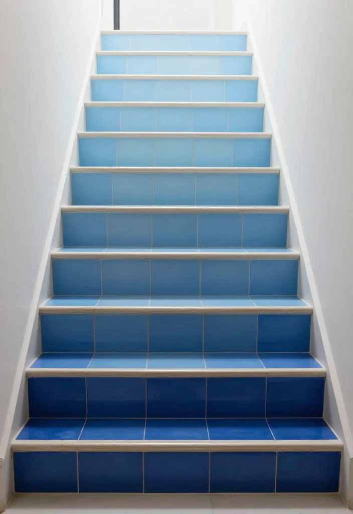 14 Colorful Tile Riser Styles That Will Add Fun to Any Staircase! - 13. Ombre Effects 1
