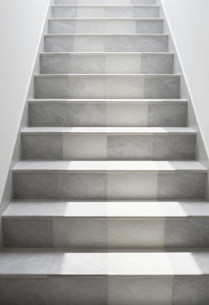 14 Colorful Tile Riser Styles That Will Add Fun to Any Staircase! - 8. Monochrome Magic 1