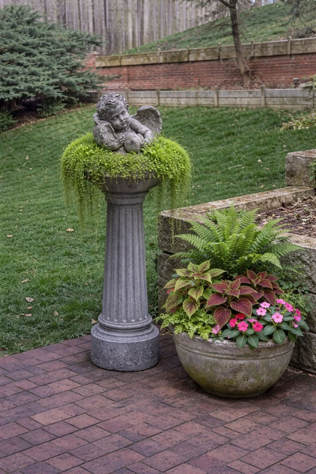 17 Beautiful Narrow Flower Bed Ideas That Will Transform Your Garden (You Won't Believe #5!) - 7. Artistic Sculptures and Flowers 1