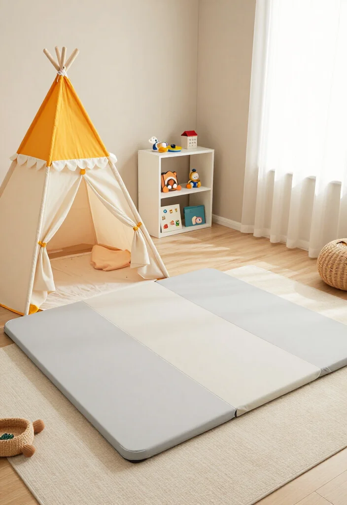 17 Neutral Toddler Bedroom Ideas That'll Make You Say 'I Want That for My Child!' - 14. Portable Play Areas 1