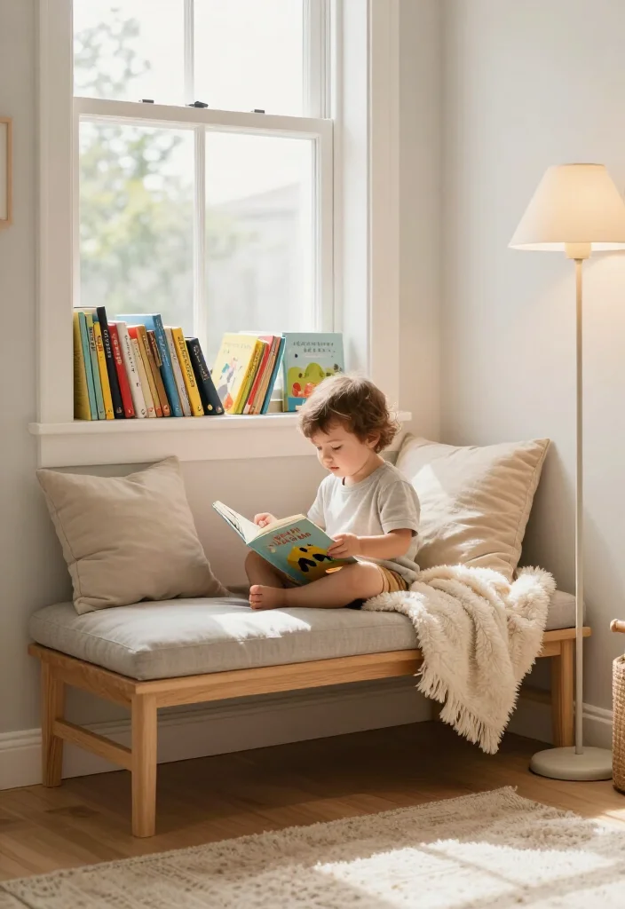 17 Neutral Toddler Bedroom Ideas That'll Make You Say 'I Want That for My Child!' - 4. Cozy Reading Nook 1