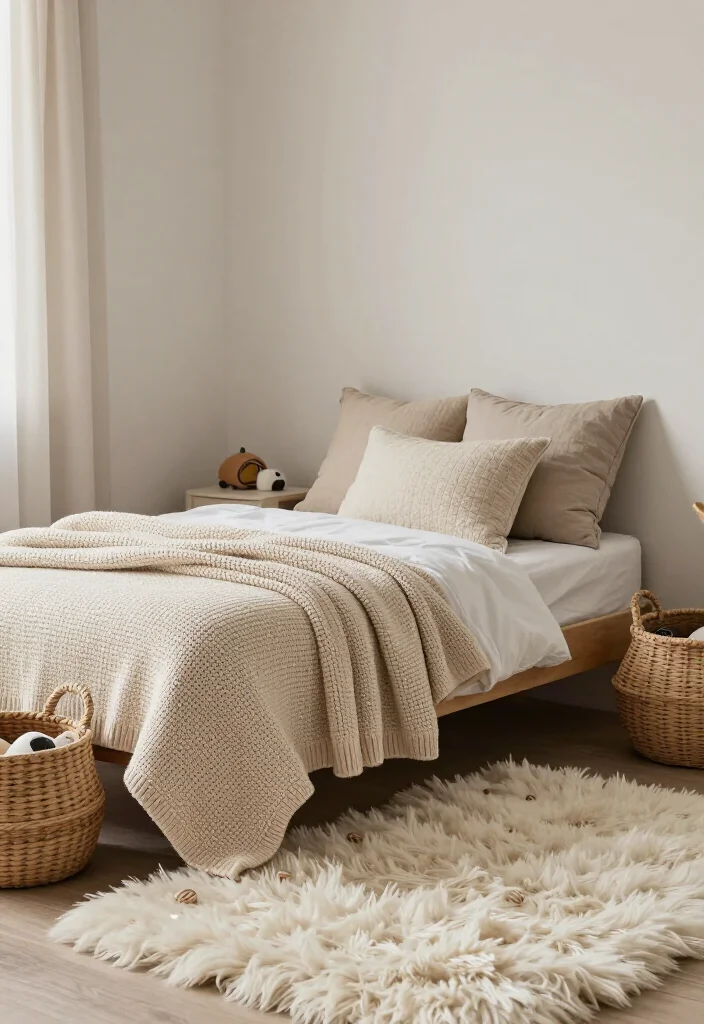 17 Neutral Toddler Bedroom Ideas That'll Make You Say 'I Want That for My Child!' - 9. Playful Textures 1