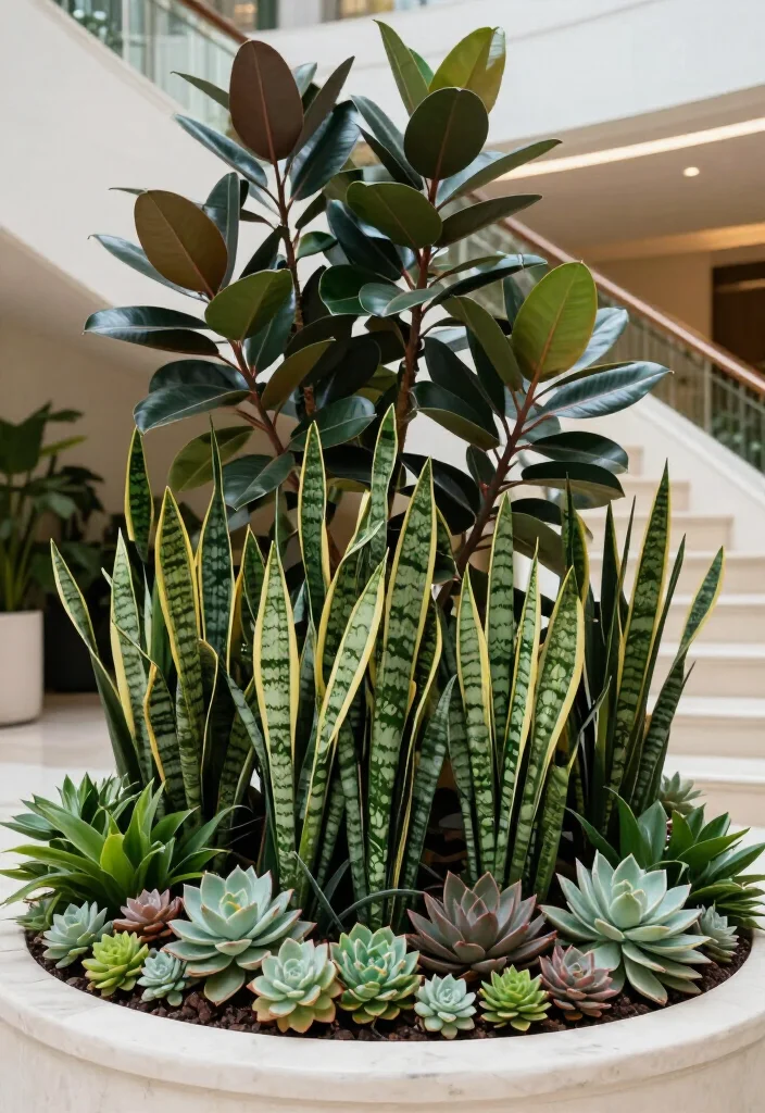 19 Luxury Indoor Gardens Under Stairs That Will Transform Your Home into a Botanical Paradise! - 4. Layered Plant Displays 1