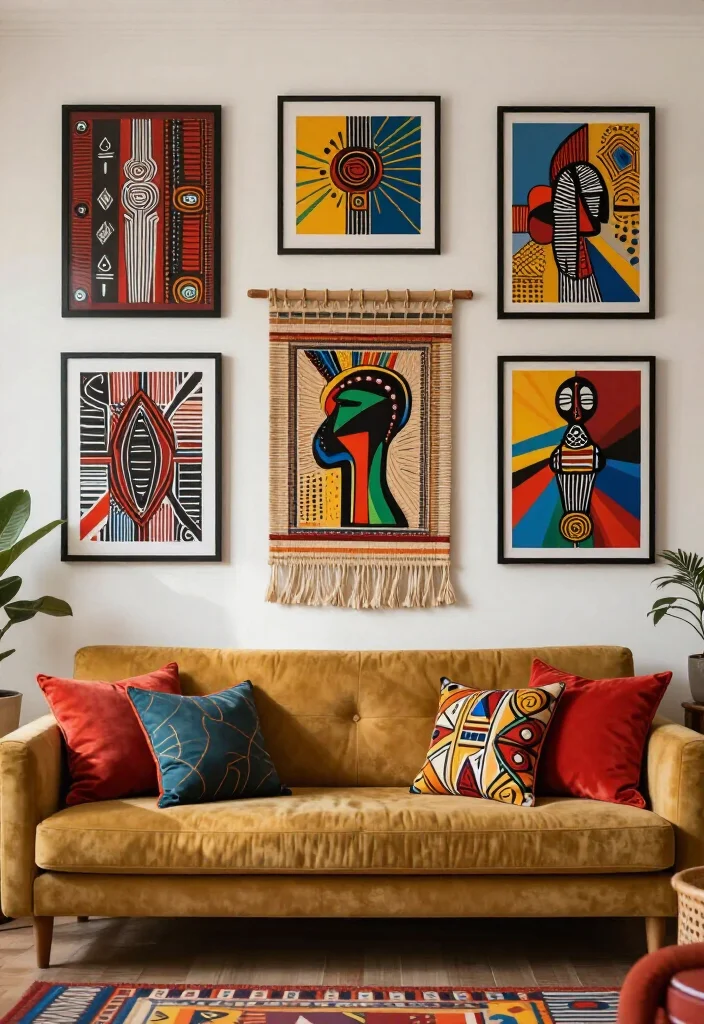 19 Stunning African Boho Living Room Designs That'll Transform Your Space! - 3. Bold Artwork 1
