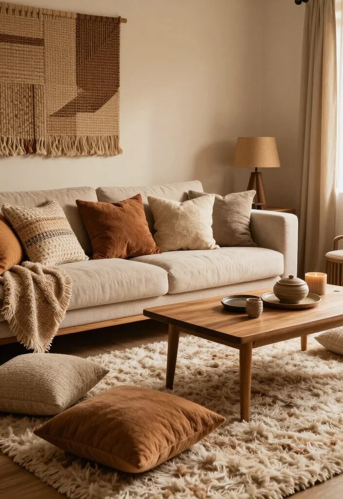 19 Stunning African Boho Living Room Designs That'll Transform Your Space! - 4. Warm Textures 1