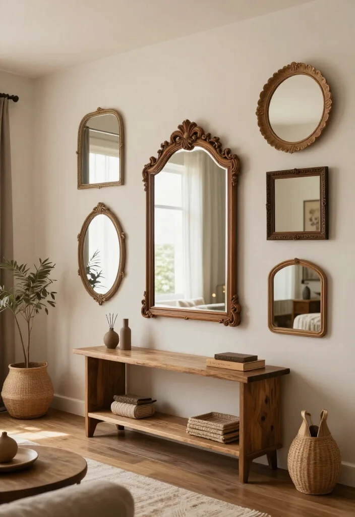 19 Stunning African Boho Living Room Designs That'll Transform Your Space! - 9. Incorporating Mirrors 1
