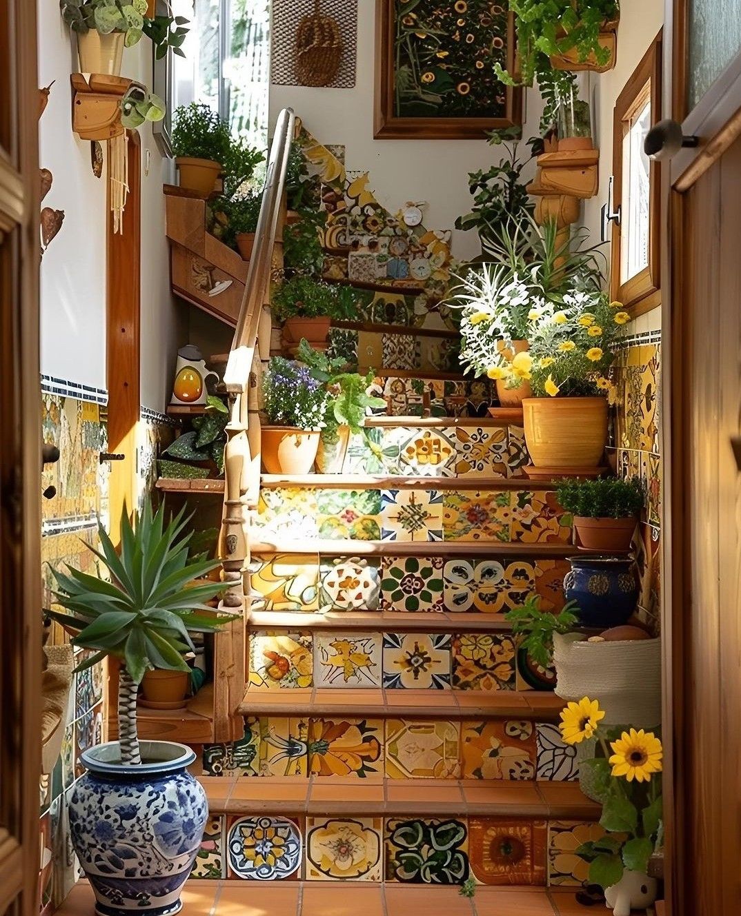 20 Aesthetic Staircase Wall Decor Ideas That Will Transform Your Home (You’ll Love #15!) - 10. Woven Wall Hangings 1