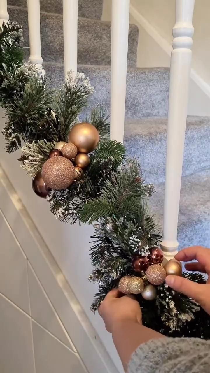 20 Aesthetic Staircase Wall Decor Ideas That Will Transform Your Home (You’ll Love #15!) - 14. Seasonal Decor Changes 1