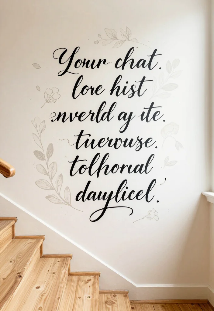 20 Aesthetic Staircase Wall Decor Ideas That Will Transform Your Home (You’ll Love #15!) - 3. Inspirational Quote Murals 1
