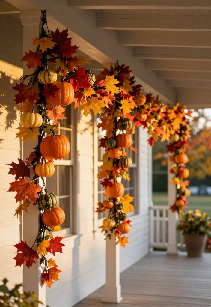 20 Affordable Fall Porch Decor Hacks You Can Make This Weekend! - 8. Hanging Decor with Autumn Foliage 1