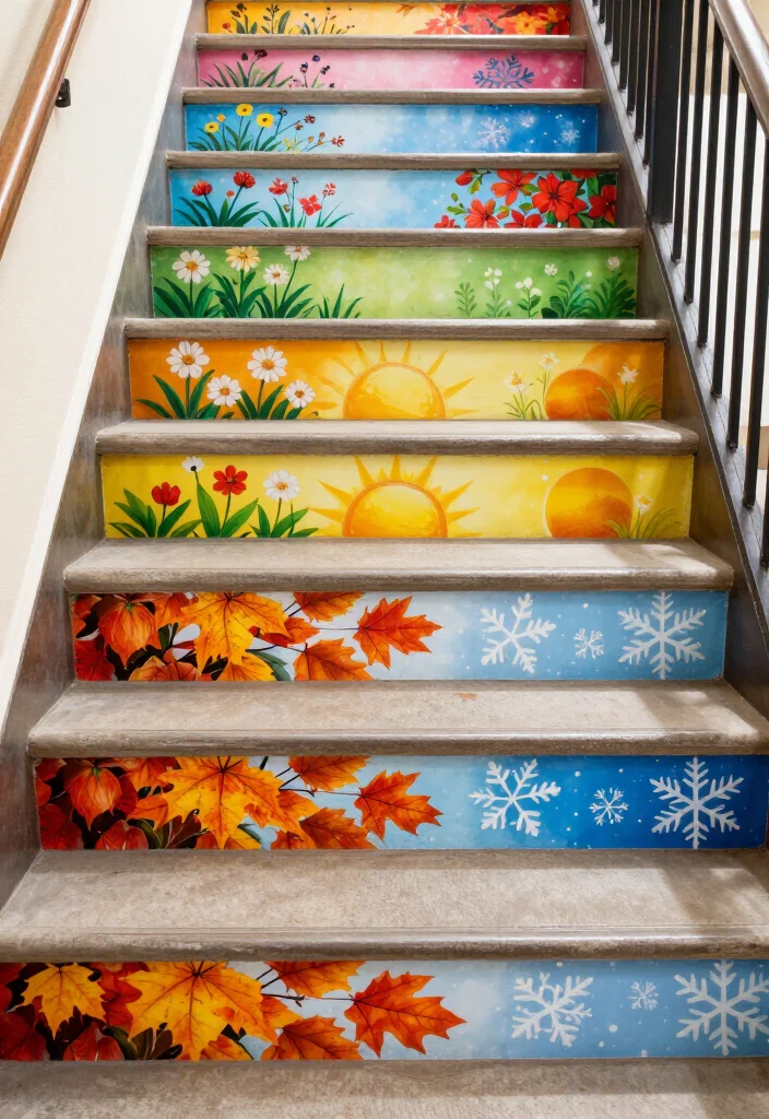 20 Creative Stair Riser Stickers That Will Elevate Your DIY Game (Can You Handle #6?) - 11. Seasonal Themes 1