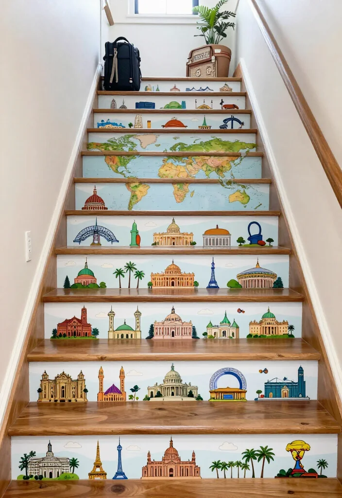 20 Creative Stair Riser Stickers That Will Elevate Your DIY Game (Can You Handle #6?) - 7. Travel Inspiration 1