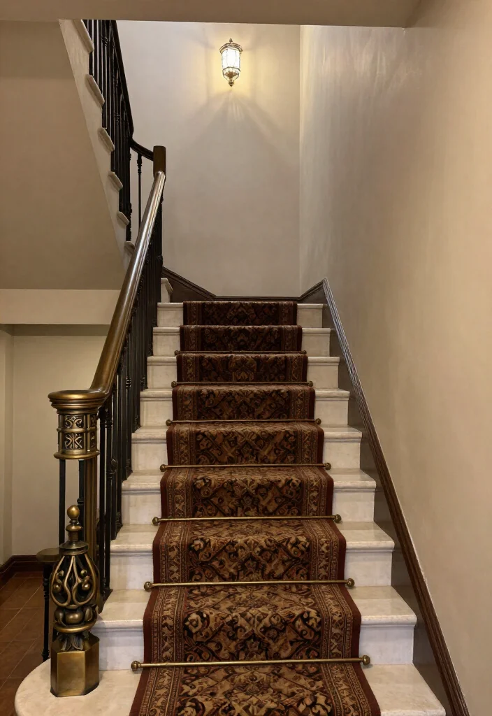 20 Metallic Accents for Stair Risers That Will Wow Your Guests! - 6. Antique Bronze for a Vintage Feel 1